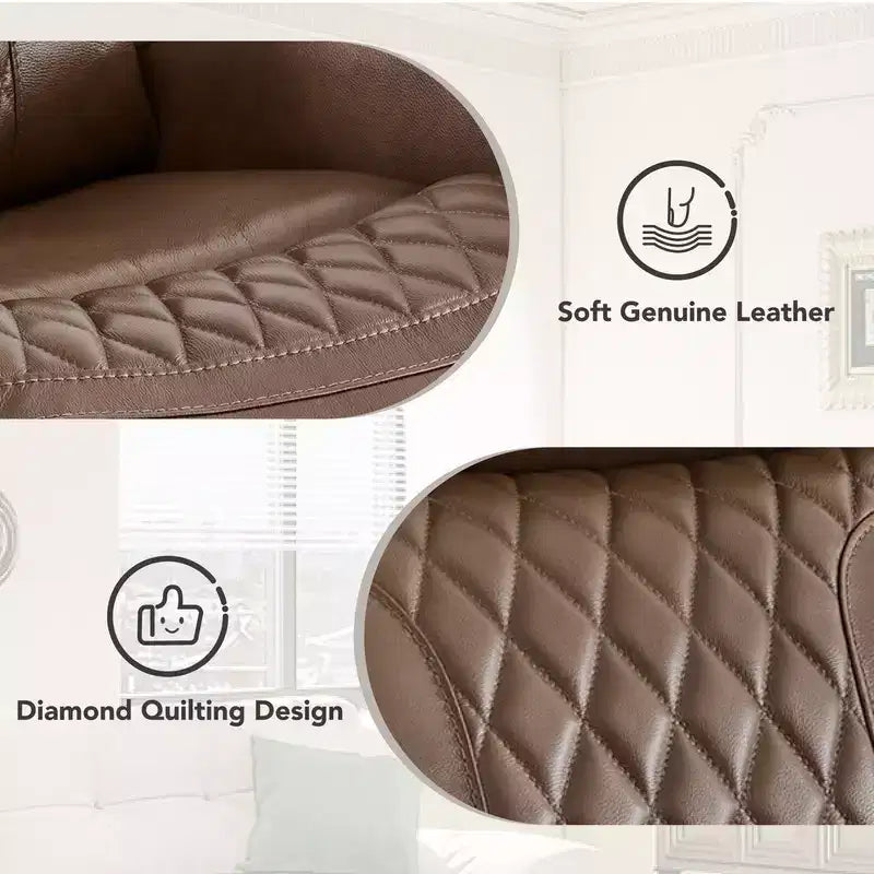 Leather Dual Motor Power Lay Flat Recliner with Power Headrest