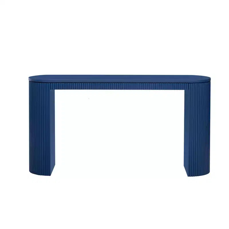 Tavolo consolle moderno con gambe curve, consolle a righe verticali con piano spesso, consolle stretta per soggiorno, ingresso