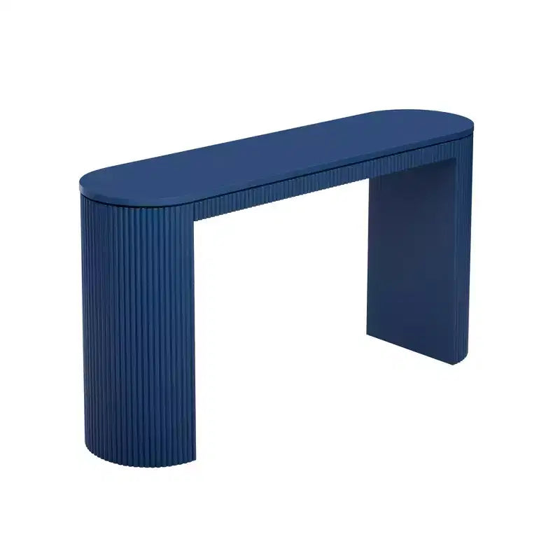 Tavolo consolle moderno con gambe curve, consolle a righe verticali con piano spesso, consolle stretta per soggiorno, ingresso