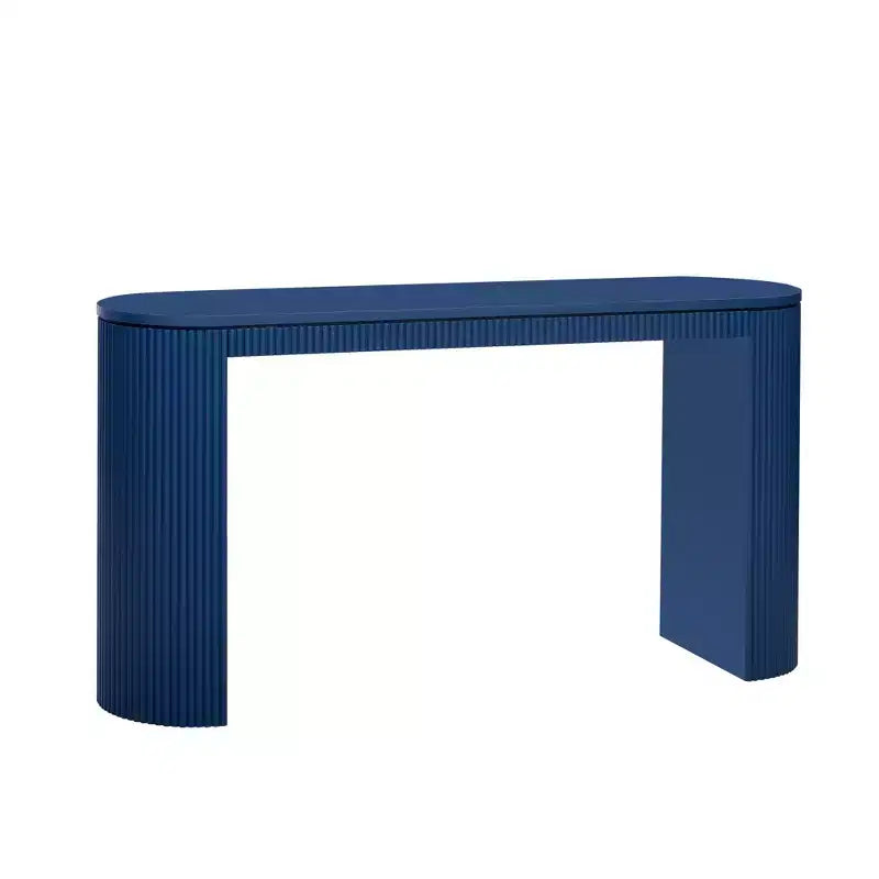 Tavolo consolle moderno con gambe curve, consolle a righe verticali con piano spesso, consolle stretta per soggiorno, ingresso