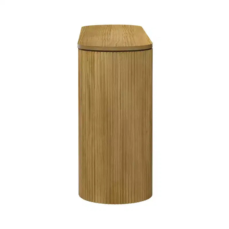 Tavolo consolle moderno con gambe curve, consolle a righe verticali con piano spesso, consolle stretta per soggiorno, ingresso