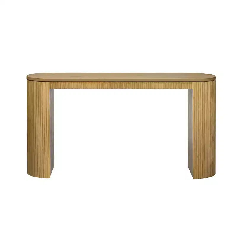 Tavolo consolle moderno con gambe curve, consolle a righe verticali con piano spesso, consolle stretta per soggiorno, ingresso