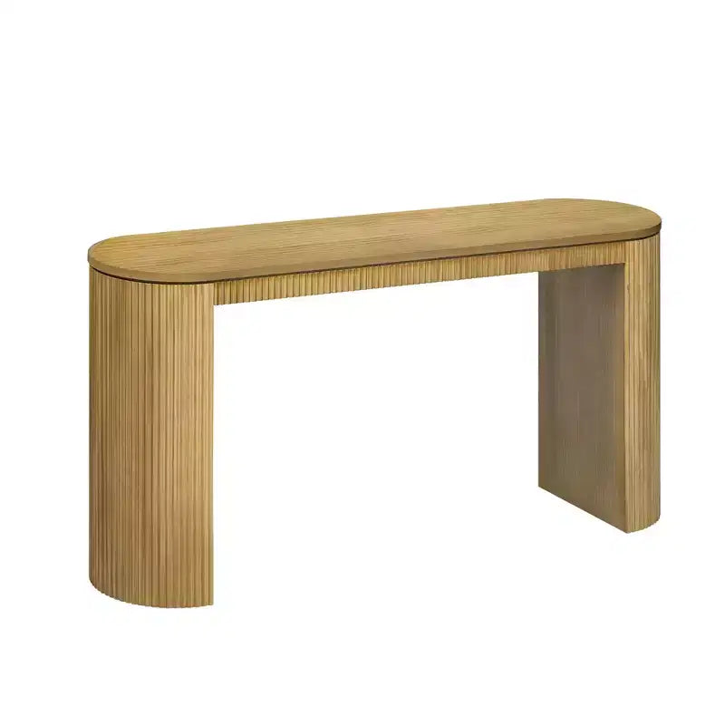 Tavolo consolle moderno con gambe curve, consolle a righe verticali con piano spesso, consolle stretta per soggiorno, ingresso