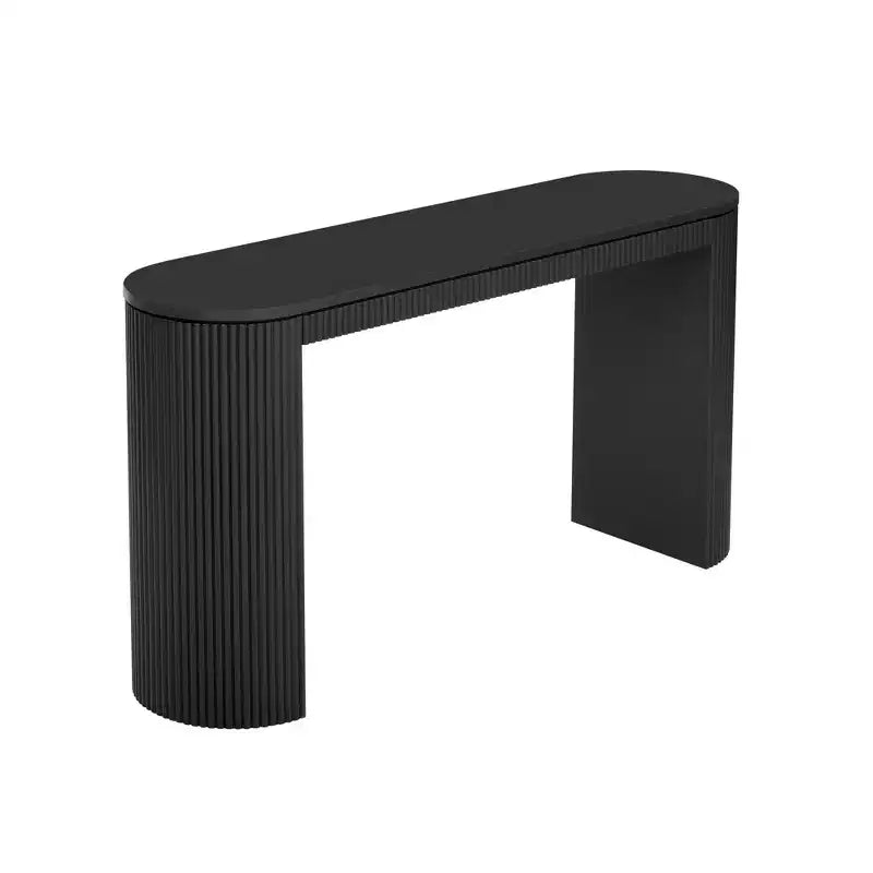 Tavolo consolle moderno con gambe curve, consolle a righe verticali con piano spesso, consolle stretta per soggiorno, ingresso