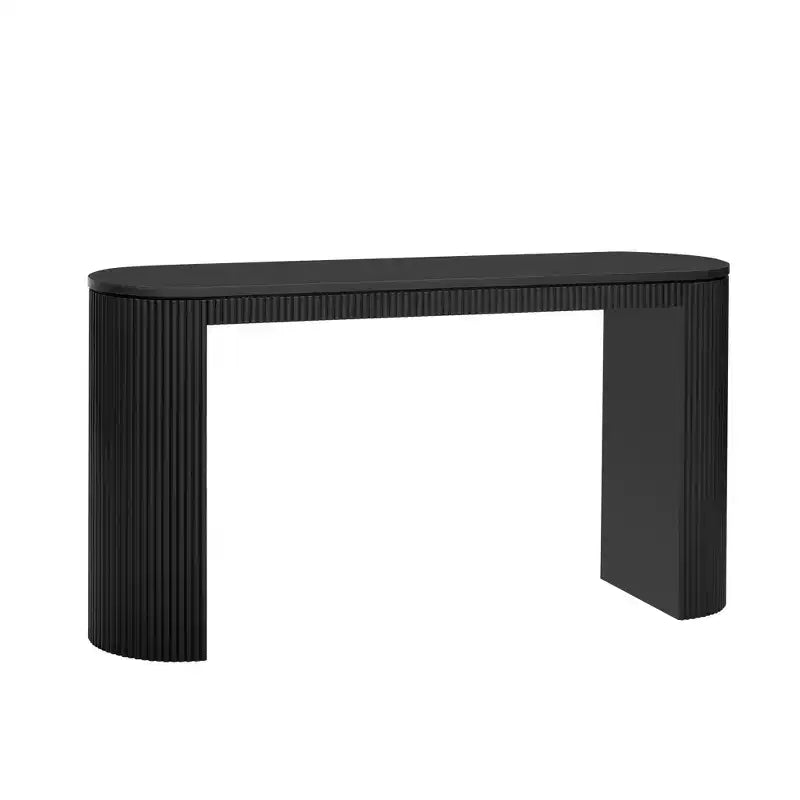 Tavolo consolle moderno con gambe curve, consolle a righe verticali con piano spesso, consolle stretta per soggiorno, ingresso