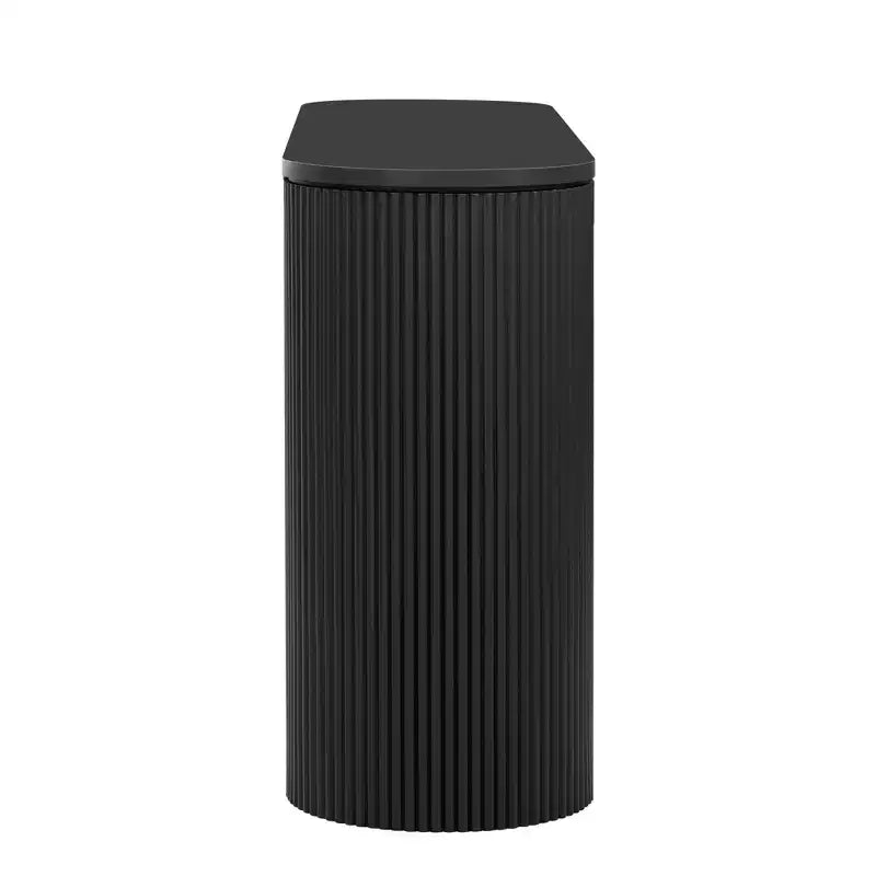 Tavolo consolle moderno con gambe curve, consolle a righe verticali con piano spesso, consolle stretta per soggiorno, ingresso