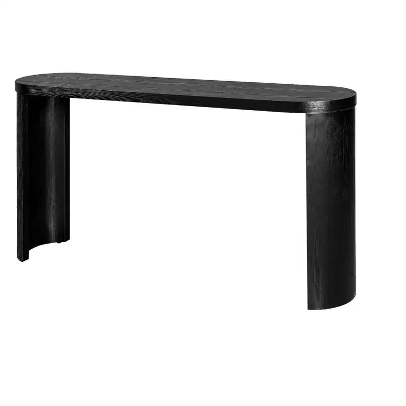Tavolo da ingresso minimalista da 60 pollici con gambe curve, consolle lunga con piano spesso, tavolino d'accento per soggiorno, corridoio