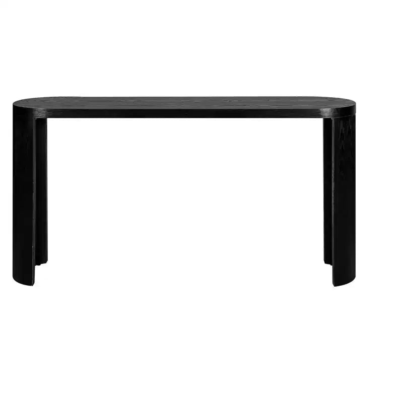 Tavolo da ingresso minimalista da 60 pollici con gambe curve, consolle lunga con piano spesso, tavolino d'accento per soggiorno, corridoio