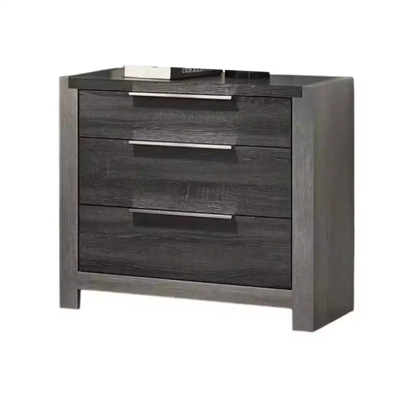 Comodino, 76 cm, 5 Cassetti Contenitori con Maniglie in Metallo