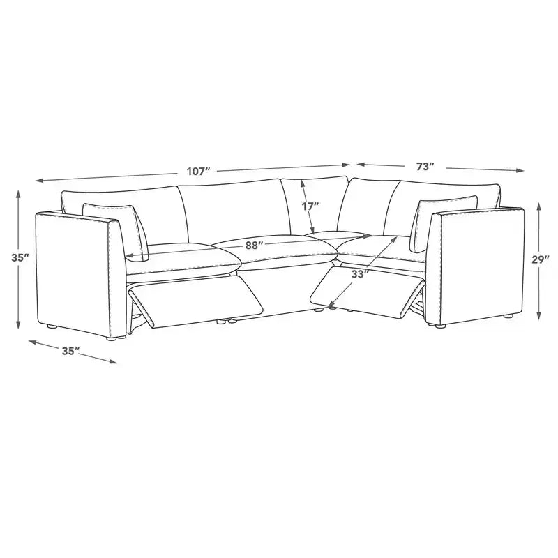 Power Reclining Sectional Sofa Couch