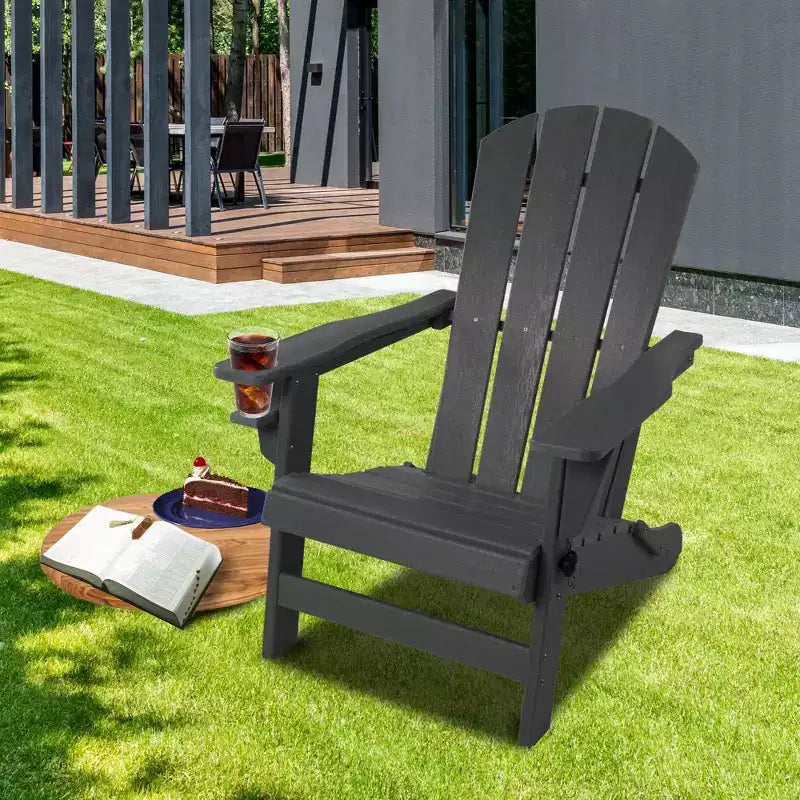 Sedia pieghevole Adirondack Kozyard, in resina plastica HDPE resistente alle intemperie con finitura verniciata, perfetta per ponte o giardino