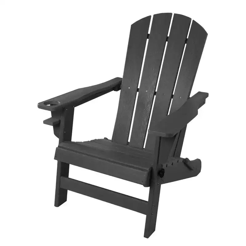 Sedia pieghevole Adirondack Kozyard, in resina plastica HDPE resistente alle intemperie con finitura verniciata, perfetta per ponte o giardino