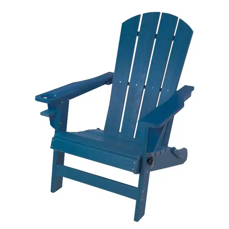 Sedia pieghevole Adirondack Kozyard, in resina plastica HDPE resistente alle intemperie con finitura verniciata, perfetta per ponte o giardino