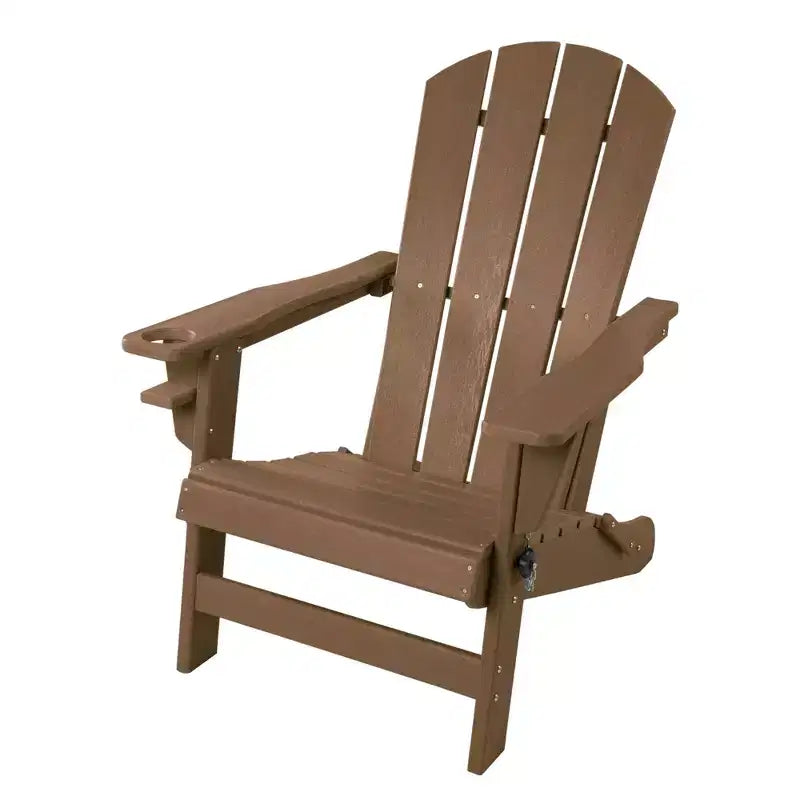 Sedia pieghevole Adirondack Kozyard, in resina plastica HDPE resistente alle intemperie con finitura verniciata, perfetta per ponte o giardino