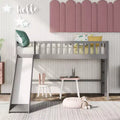 77,4IN Letto a soppalco per bambini singolo/matrimoniale con scivolo, letto singolo con ringhiera di sicurezza e scaletta, telai letto per cameretta bambini, sala giochi
