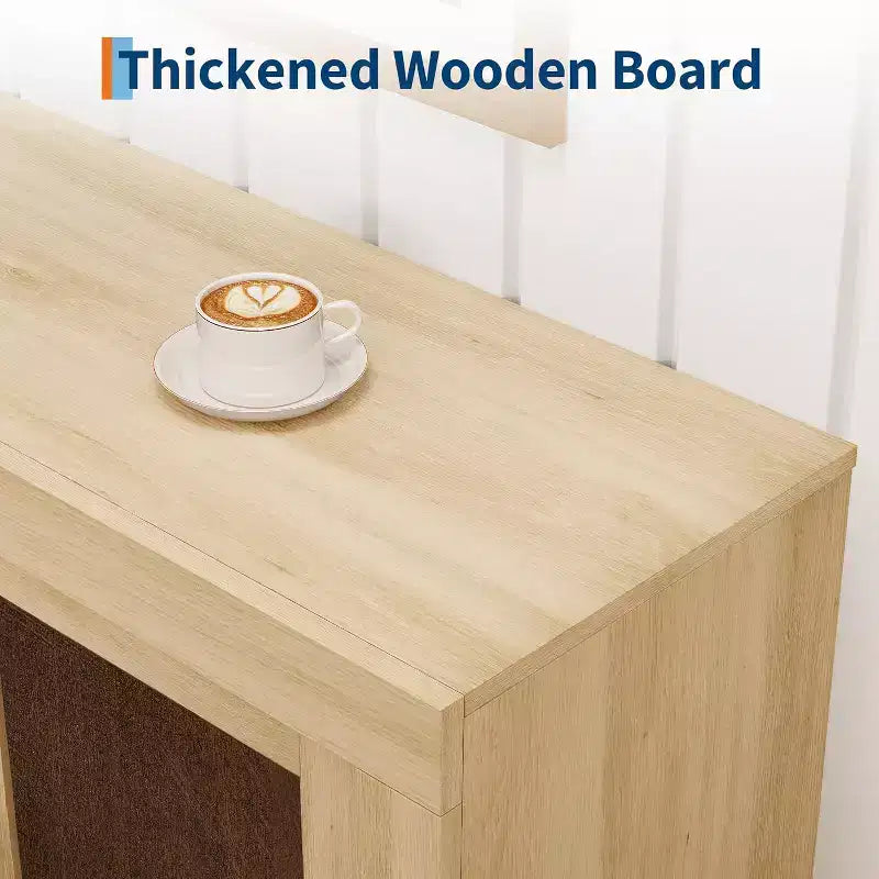 Credenza a Buffet 71 con 4 Ante, Armadietto Accentato Moderno di Metà Secolo con Contenitore per Soggiorno e Cucina, Naturale