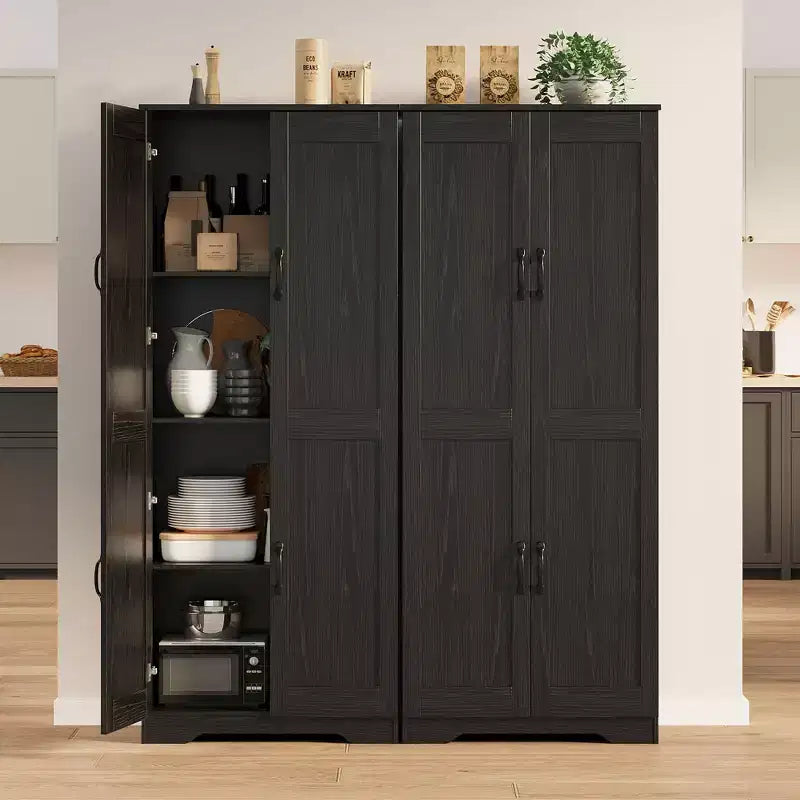Mobiletto Dispensa da Cucina, Armadio Dispensa Bianco Indipendente, Armadio a 60 Ante, Mobiletto Alto per Bagno