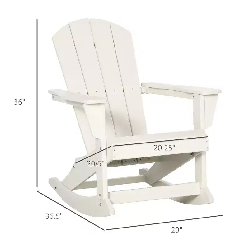 Sedia a dondolo da esterno, sedia a dondolo da portico Adirondack in HDPE per giardino, patio