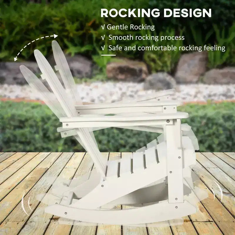 Sedia a dondolo da esterno, sedia a dondolo da portico Adirondack in HDPE per giardino, patio