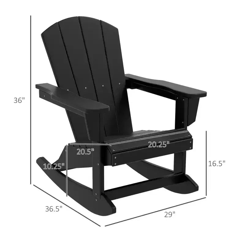 Sedia a dondolo da esterno, sedia a dondolo da portico Adirondack in HDPE per giardino, patio