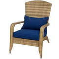 Patio Adirondack Chair with Rattan Wicker, Soft Cushions, Tall Curved Backrest for Deck or Garden
