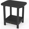 VINGLI Outdoor Side Table with 2 Layer Storage, HDPE All Weather Adirondack End Tables, Small Outdoor Table Patio Side Table for Porch Backyard Pool