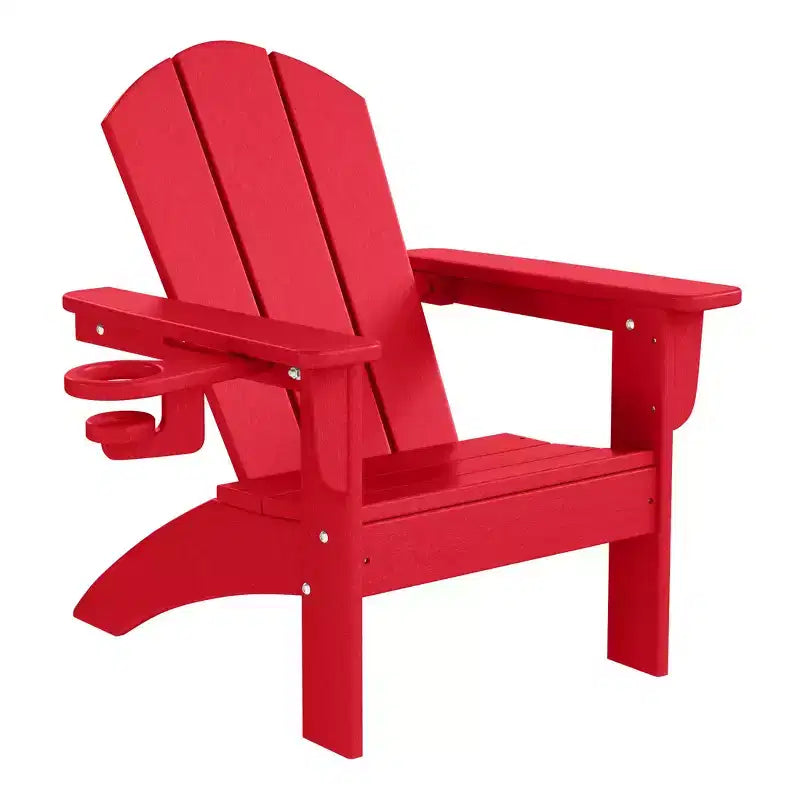 Chaises de patio Adirondack en plastique PEHD pour enfants WestinTrends Malibu avec porte-gobelets (lot de 2)