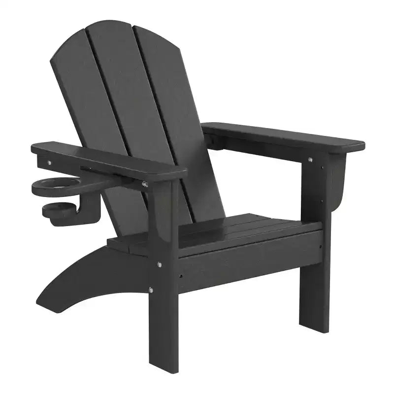 Chaises de patio Adirondack en plastique PEHD pour enfants WestinTrends Malibu avec porte-gobelets (lot de 2)