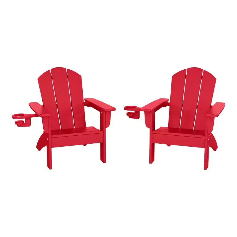 WestinTrends Malibu Sedie da Giardino per Bambini in HDPE (plastica riciclata), Stile Adirondack, con Portabicchieri (Set da 2)