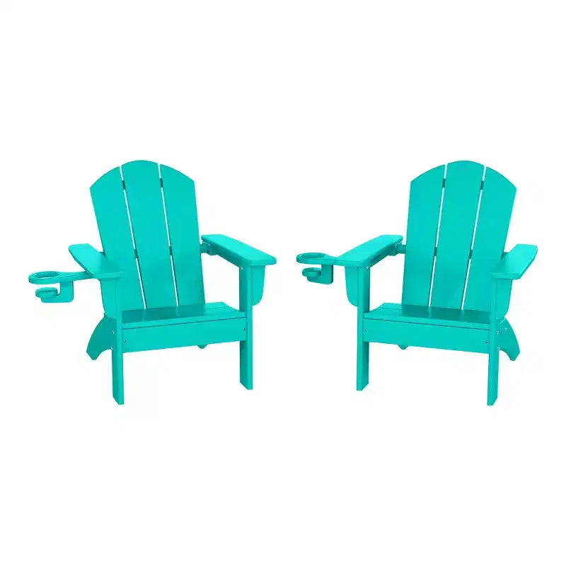 WestinTrends Malibu Sedie da Giardino per Bambini in HDPE (plastica riciclata), Stile Adirondack, con Portabicchieri (Set da 2)
