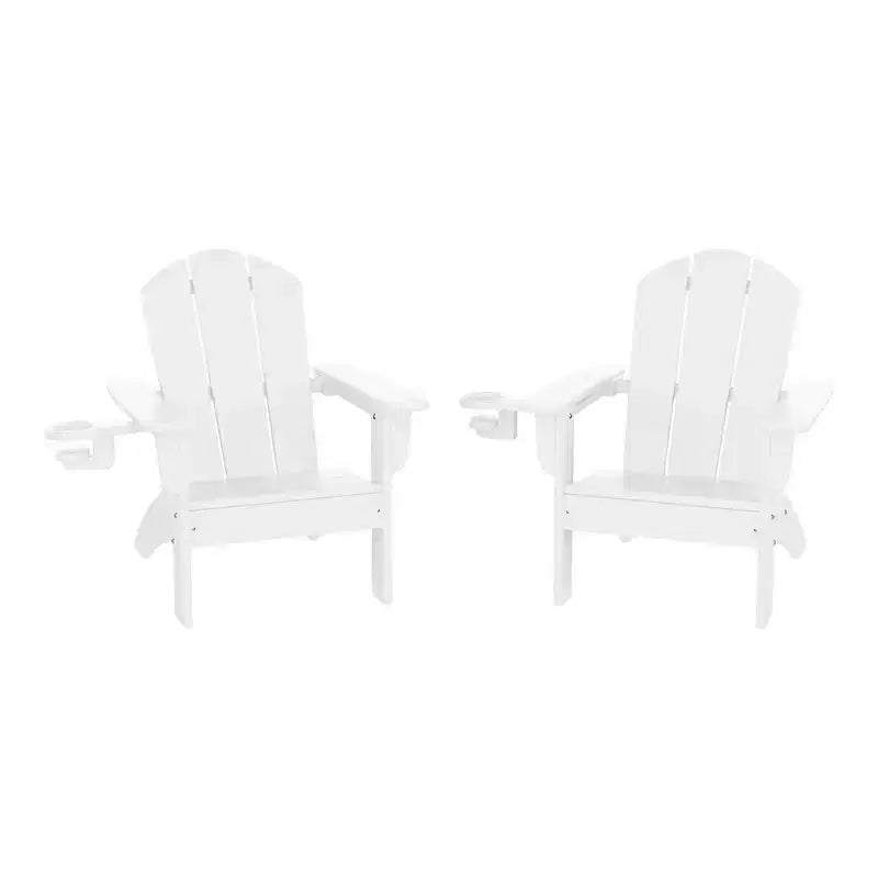 WestinTrends Malibu Sedie da Giardino per Bambini in HDPE (plastica riciclata), Stile Adirondack, con Portabicchieri (Set da 2)