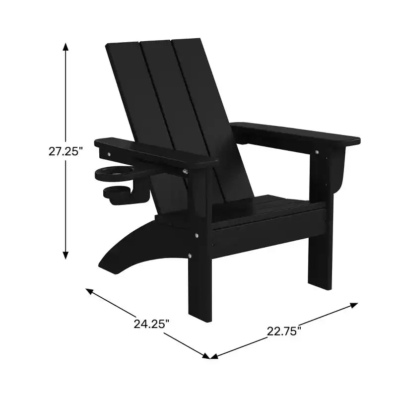 WestinTrends Ashore Sedie da patio moderne Adirondack per bambini in plastica HDPE da esterno con portabicchieri (set da 2)