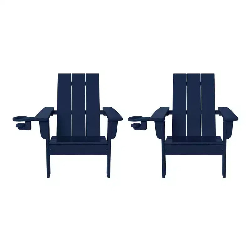WestinTrends Ashore Sedie da patio moderne Adirondack per bambini in plastica HDPE da esterno con portabicchieri (set da 2)