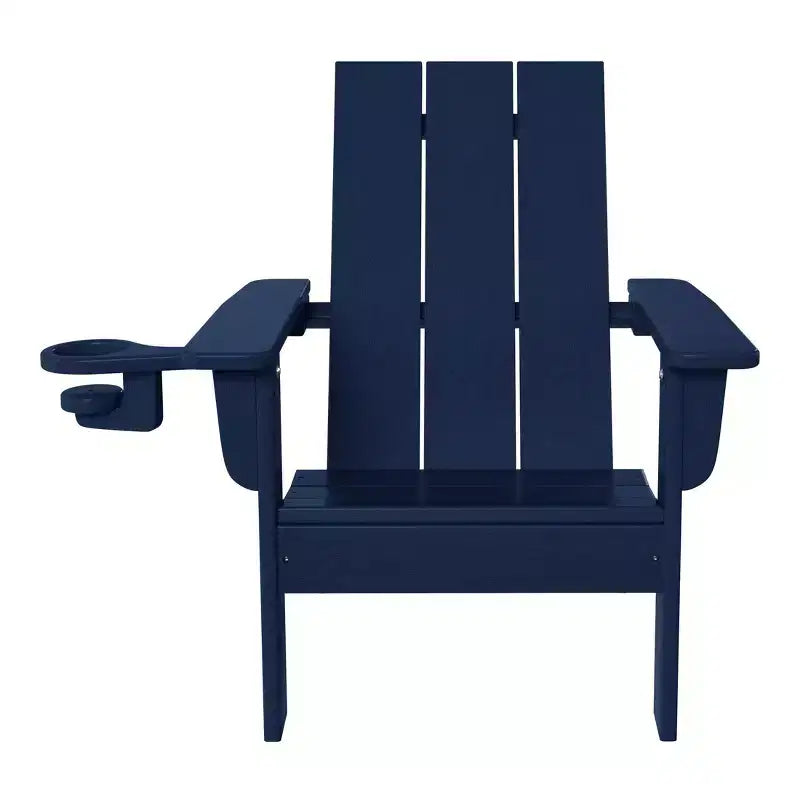 WestinTrends Ashore Sedie da patio moderne Adirondack per bambini in plastica HDPE da esterno con portabicchieri (set da 2)