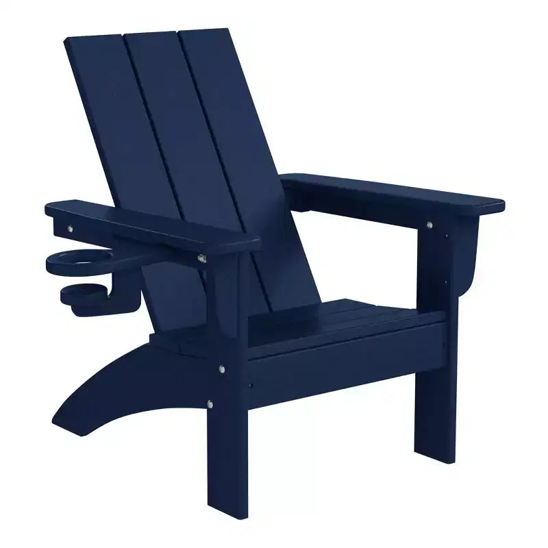 WestinTrends Ashore Sedie da patio moderne Adirondack per bambini in plastica HDPE da esterno con portabicchieri (set da 2)