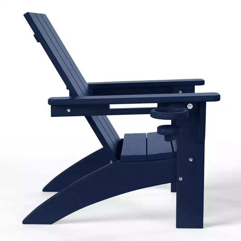 WestinTrends Ashore Sedie da patio moderne Adirondack per bambini in plastica HDPE da esterno con portabicchieri (set da 2)