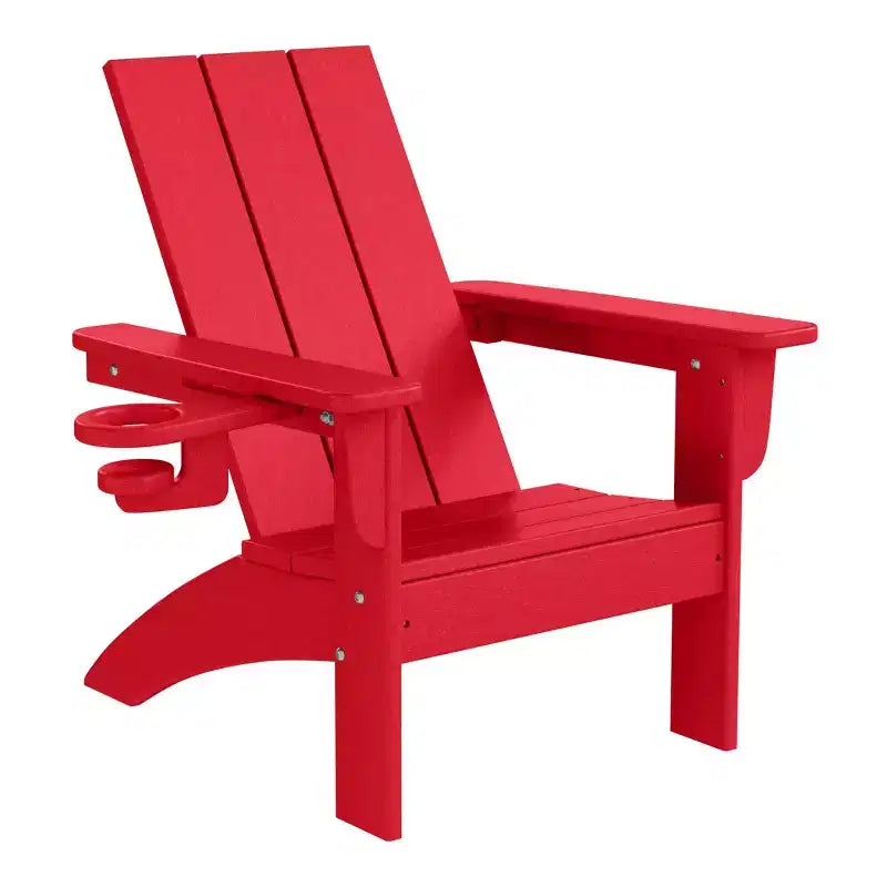 WestinTrends Ashore Sedie da patio moderne Adirondack per bambini in plastica HDPE da esterno con portabicchieri (set da 2)