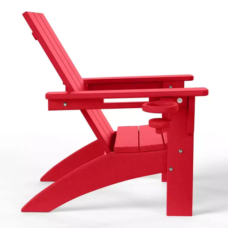 WestinTrends Ashore Sedie da patio moderne Adirondack per bambini in plastica HDPE da esterno con portabicchieri (set da 2)