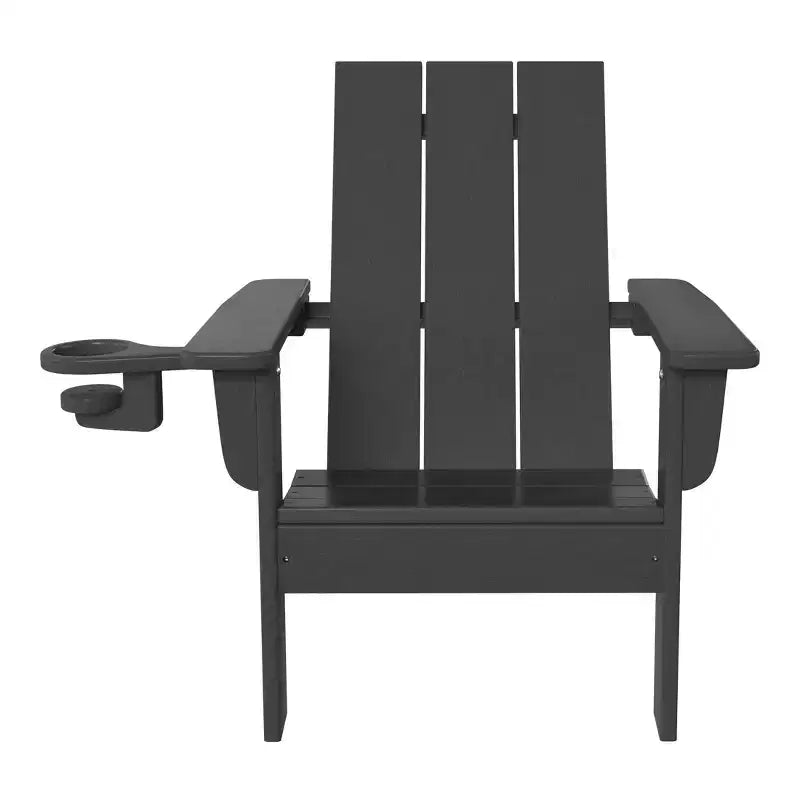 WestinTrends Ashore Sedie da patio moderne Adirondack per bambini in plastica HDPE da esterno con portabicchieri (set da 2)