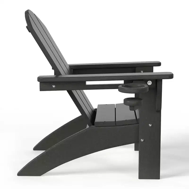 Ensemble de 3 chaises Adirondack WestinTrends Malibu en PEHD pour enfants avec table d'appoint carrée et porte-gobelets