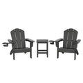 WestinTrends Malibu 3-Piece Kids HDPE Adirondack Chairs Set with Square Side Table and Cup Holders