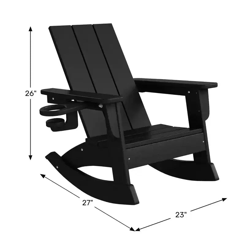 WestinTrends Ashore Sedie a dondolo moderne per bambini in plastica HDPE da esterno (set da 2)