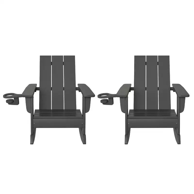WestinTrends Ashore Sedie a dondolo moderne per bambini in plastica HDPE da esterno (set da 2)