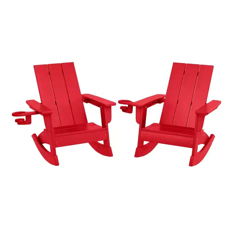 WestinTrends Ashore Sedie a dondolo moderne per bambini in plastica HDPE da esterno (set da 2)