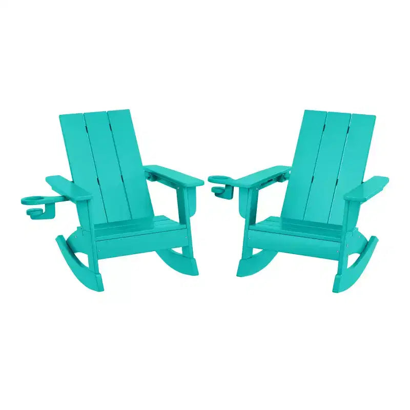 WestinTrends Ashore Sedie a dondolo moderne per bambini in plastica HDPE da esterno (set da 2)