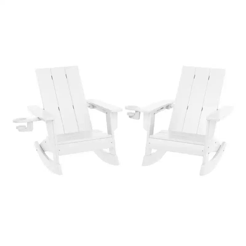 WestinTrends Ashore Sedie a dondolo moderne per bambini in plastica HDPE da esterno (set da 2)