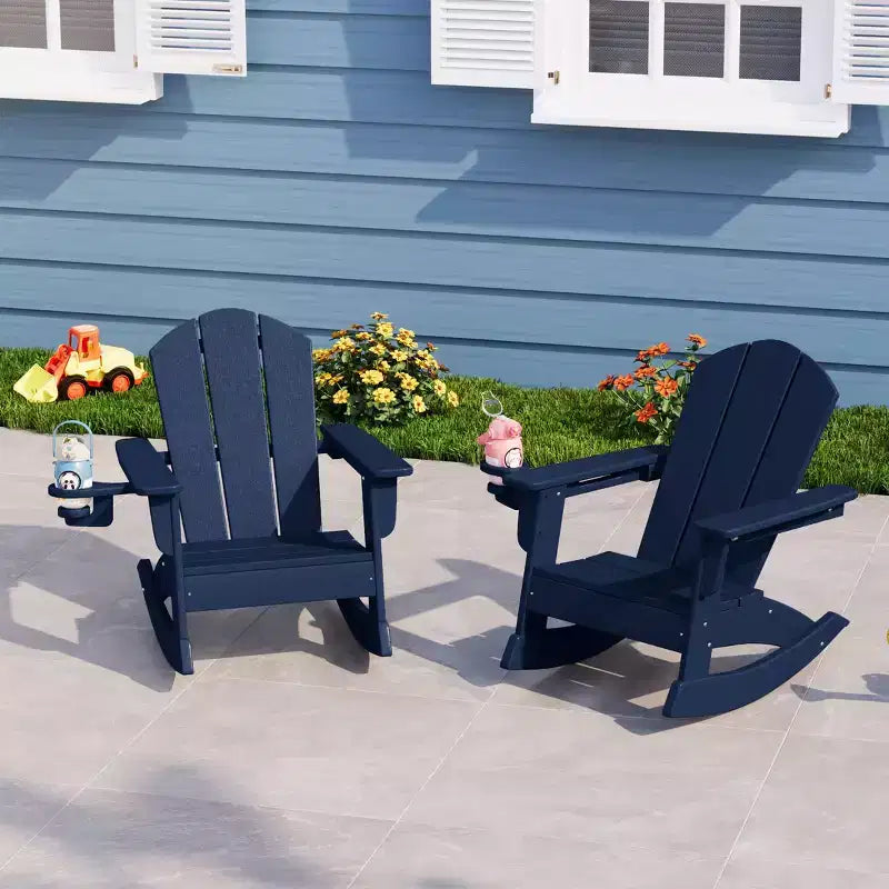 WestinTrends Malibu Sedie a dondolo classiche Adirondack per bambini piccoli in HDPE da esterno (set da 2)
