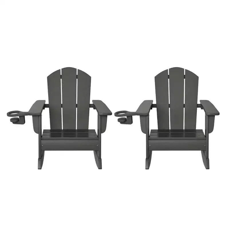 WestinTrends Malibu Sedie a dondolo classiche Adirondack per bambini piccoli in HDPE da esterno (set da 2)