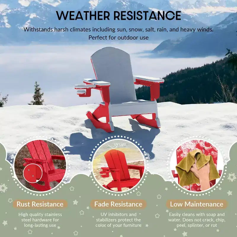 WestinTrends Malibu Sedie a dondolo classiche Adirondack per bambini piccoli in HDPE da esterno (set da 2)