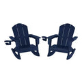 WestinTrends Malibu Outdoor HDPE Plastic Preschool Toddler Classic Adirondack Rocking Chairs (Set of 2)